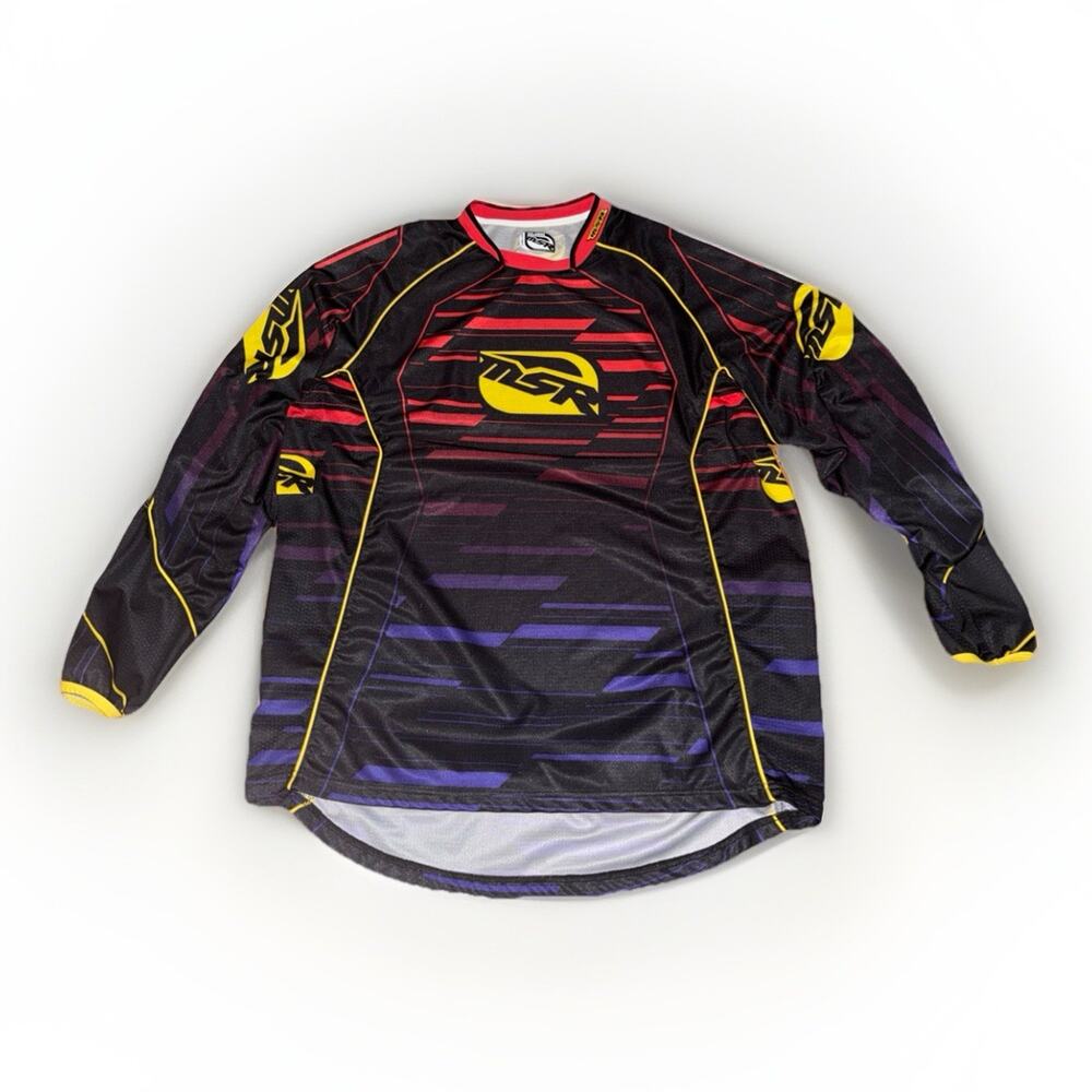Vintage MSR Motocross Jersey 2XL 24x29 Retro Multicolor Dirt Biker